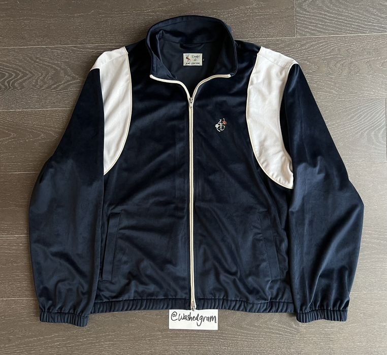 Aime Leon Dore Velvet Track Jacket Navy/White | Grailed