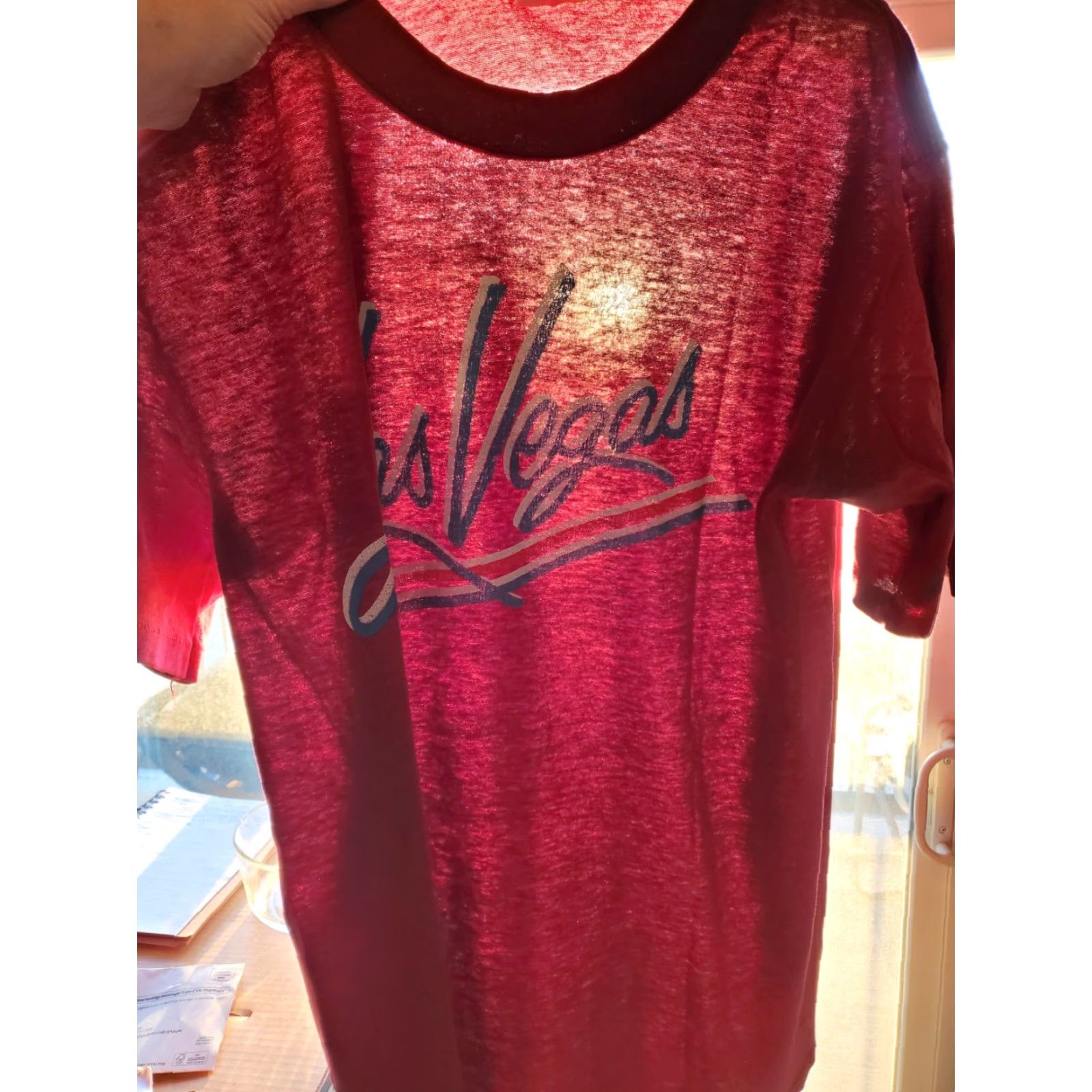 Vintage VINTAGE Las Vegas Burnout T Shirt 90s Red Miller Single Stitch Mens L Size US L / EU 52-54 / 3 - 2 Thumbnail
