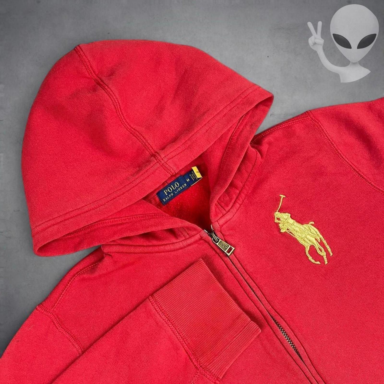 Polo Ralph Lauren Women's Medium Red Zip Hoodie Big Pony VTG