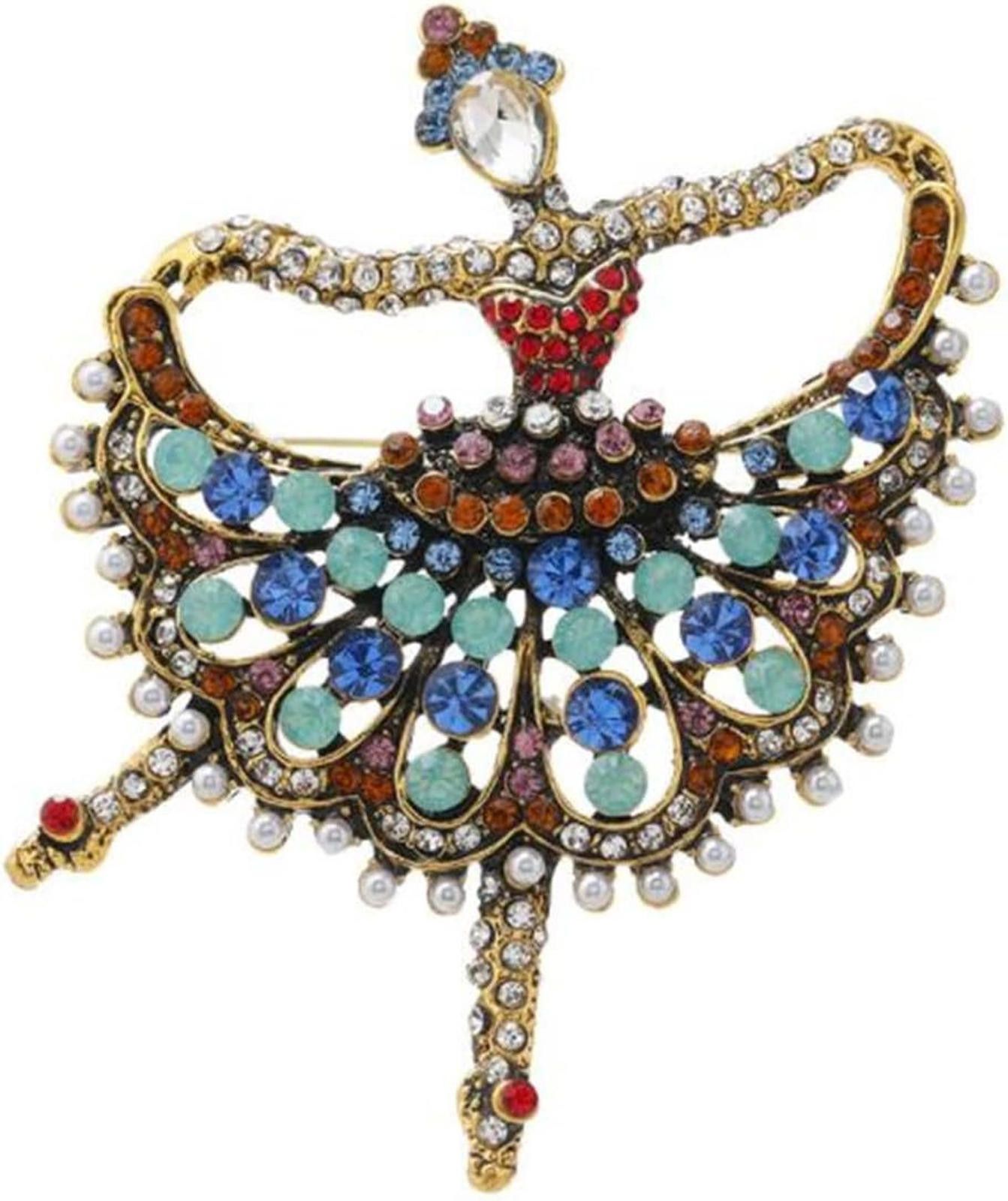 Designer Dancing Ballet Girl Brooches Crystal Rhinestone Brooch Pin Size ONE SIZE - 1 Thumbnail