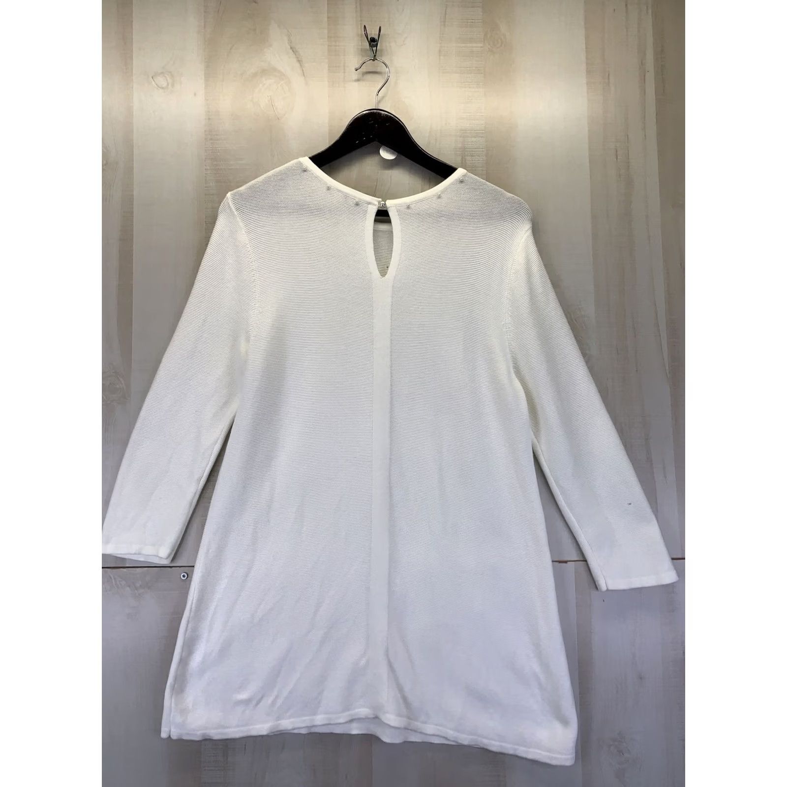 Vintage VINTAGE J Jill Ivory Pearl Studded Knit Tunic Top Womens Medium-10242 Size M / US 6-8 / IT 42-44 - 6 Thumbnail