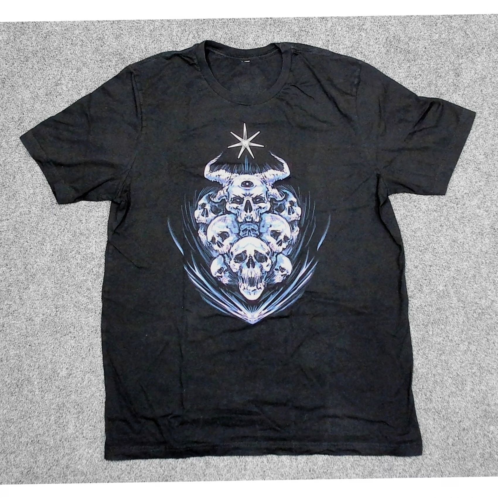 Vintage VINTAGE Goth Demonic Womens Oversized Y2K Skull Graphic T Shirt Dress Flaming V Logo 2XL Womens Mens Girls Size XXL / US 16-18 / IT 52-54 - 3 Thumbnail