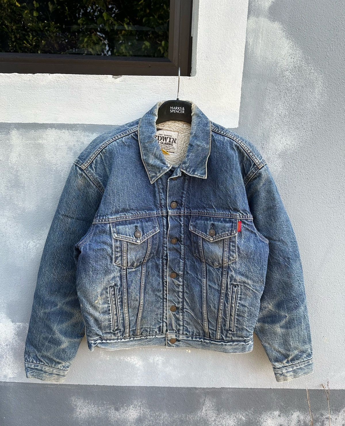 Edwin Vintage 80s Edwin rusty wash trucker denim jacket Size US L / EU 52-54 / 3 - 7 Thumbnail