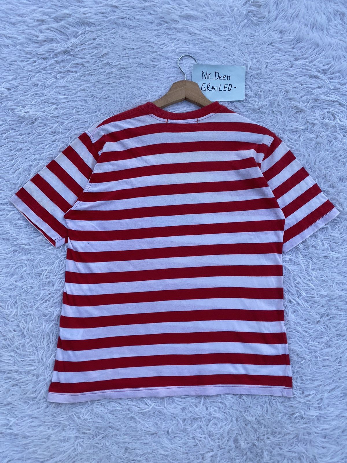 Burberry Rare Vintage Burberry Spellout Biglogo Stripes Tshirt Size US M / EU 48-50 / 2 - 22 Thumbnail