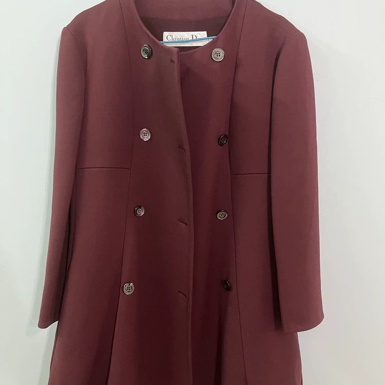 Dior Dior Burgundy wool coat Size XS / US 0-2 / IT 36-38 - 5 Thumbnail