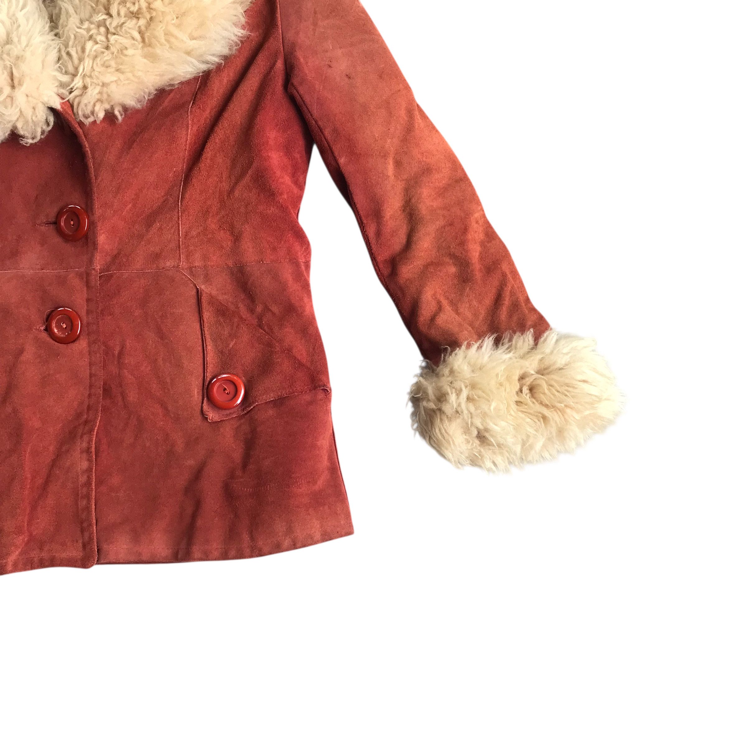 GOA Rare Saga Fox Faux Fur Suede Leather jacket Size US S / EU 44-46 / 1 - 4 Thumbnail