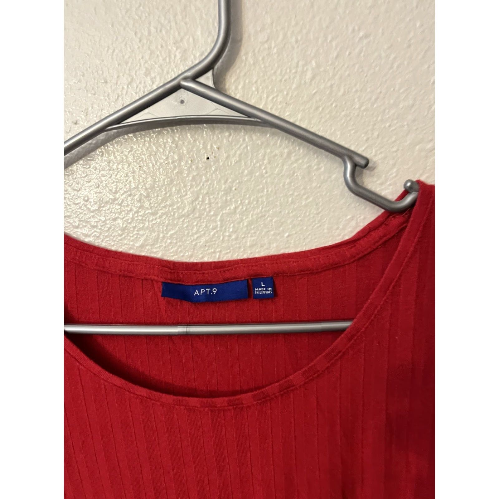 Vintage Apt 9 Bright Red Pullover Shirt Women's Size Large Regular Cap Sleeve Short Sleeve All Seasons Knit Polyester Rayon Spandex Blouse Women Size L / US 10 / IT 46 - 3 Thumbnail