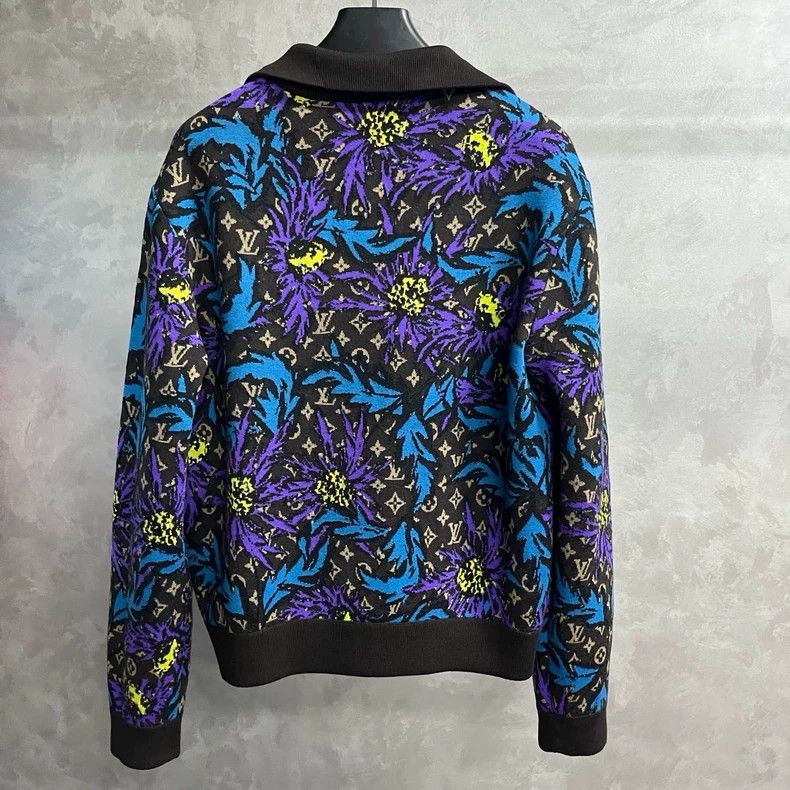 Louis Vuitton Louis Vuitton Black Floral Zip Long Sleeve Jacket Size US M / EU 48-50 / 2 - 5 Thumbnail