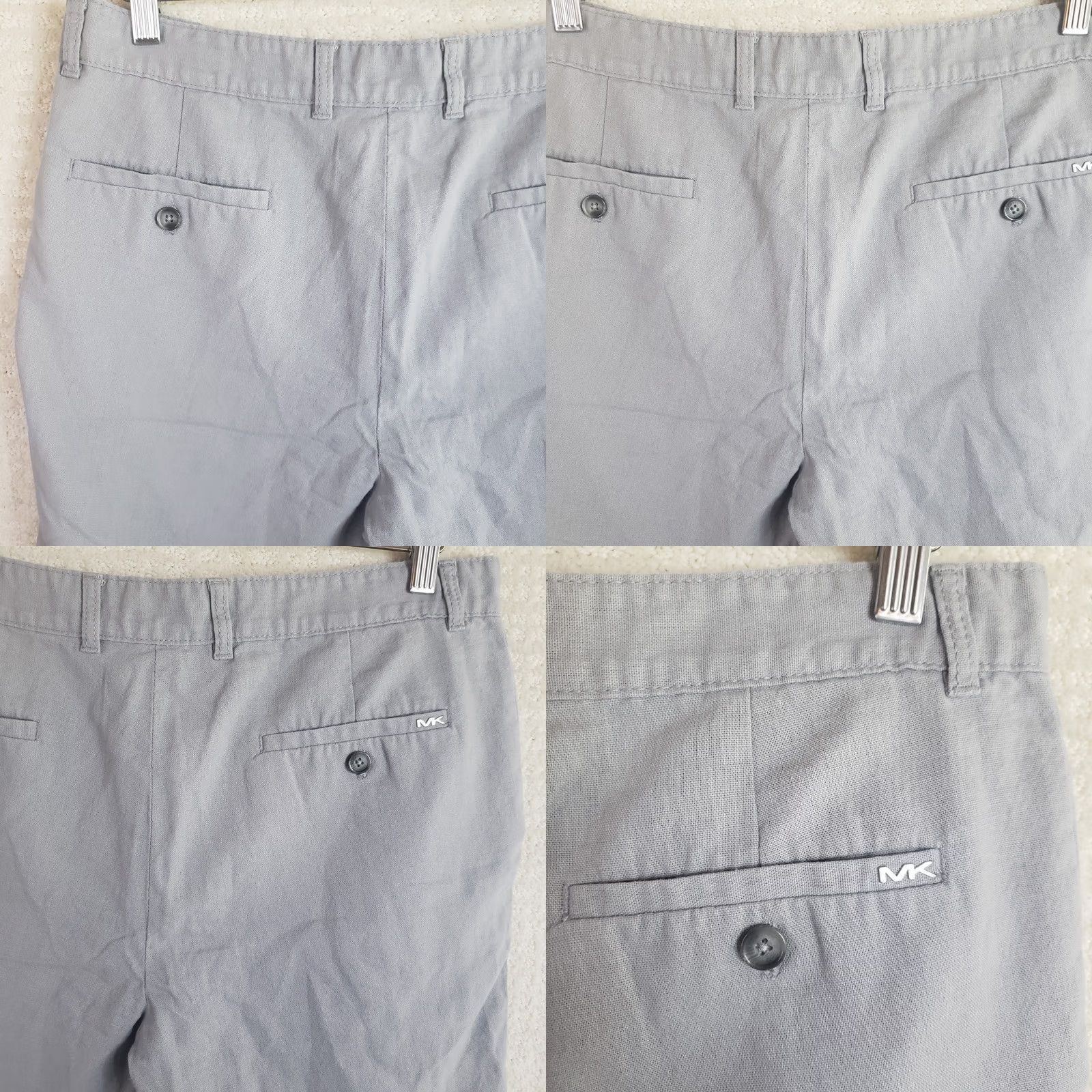 Michael Kors Michael Kors Chino Shorts Men 34x10 Linen Cotton Blend Gray Breathable Pockets Logo Size US 34 / EU 50 - 8 Thumbnail