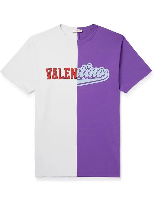 Valentino o1y0525 Logo T-Shirt in Purple/White Size US M / EU 48-50 / 2 - 1 Thumbnail