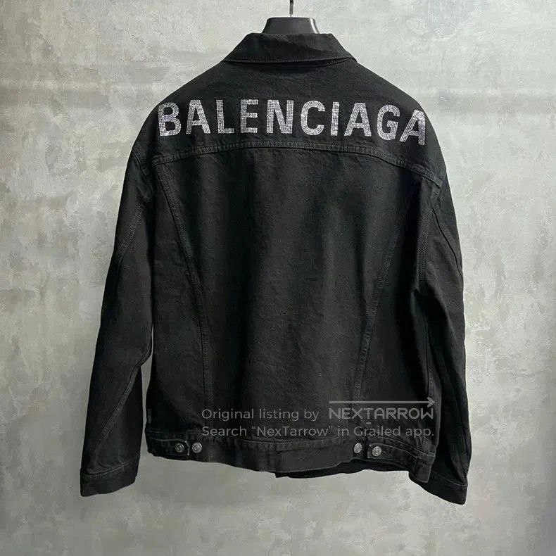Balenciaga Balenciaga Black Denim Jacket with Logo. Size US XS / EU 42 / 0 - 2 Thumbnail