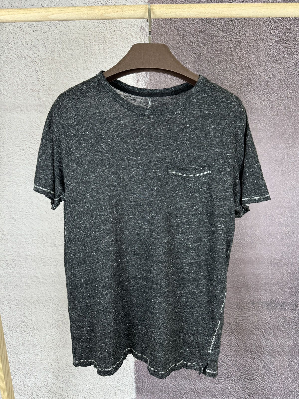 Rag & Bone Rag & Bone grey asymmetric linen ss tee shirt Size US M / EU 48-50 / 2 - 2 Thumbnail