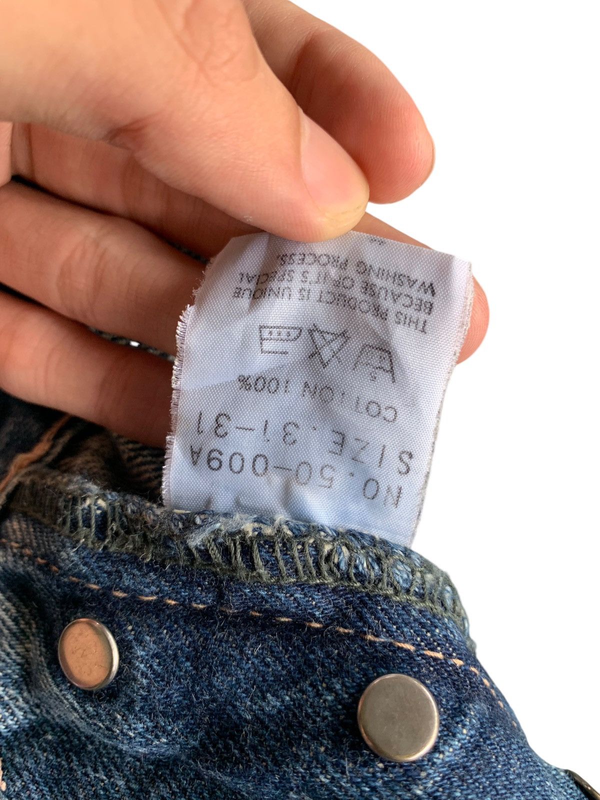 Japanese Brand × Vintage Omnigod Damage Rare Selvedge Distressed Denim☠️ Size US 32 / EU 48 - 21 Thumbnail