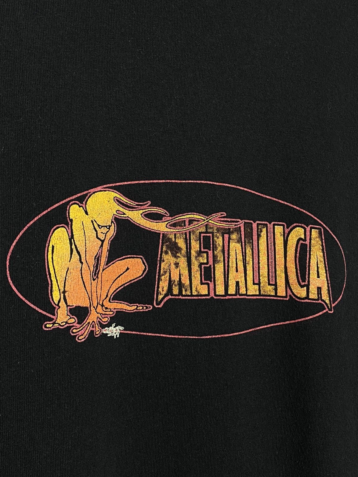 Metallica Vintage 90s Metallica Screen Stars Tag Long Sleeve Flame Size US L / EU 52-54 / 3 - 7 Thumbnail