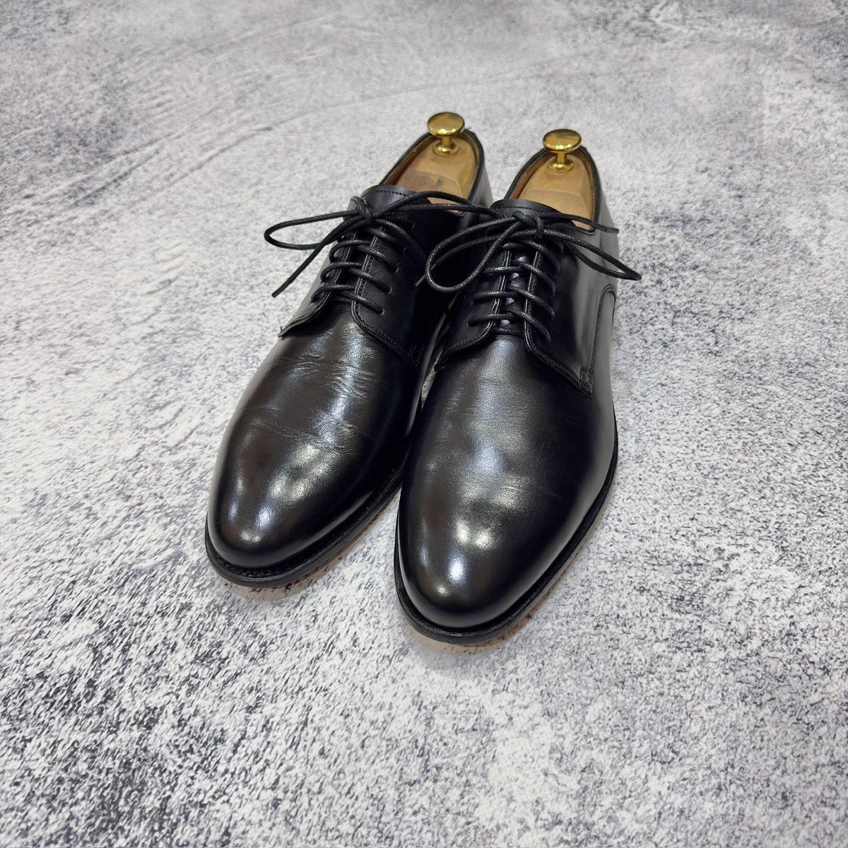 Handmade Prime Shoes Black Welted Leather Derbies US8.5 UK7.5 EU41.5 Size US 8.5 / EU 41-42 - 2 Thumbnail