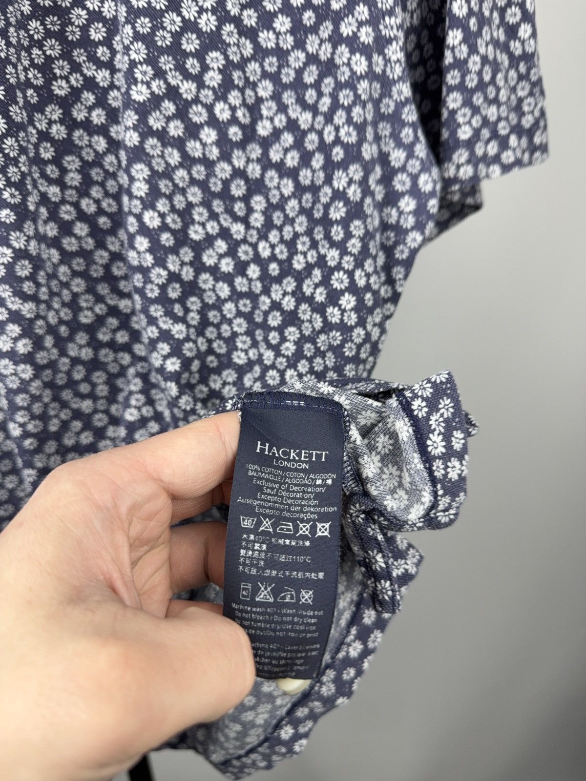 Hackett 00s Luxury Hackett London Floral Print Faded Polo Shirt Navy Size US XL / EU 56 / 4 - 7 Thumbnail