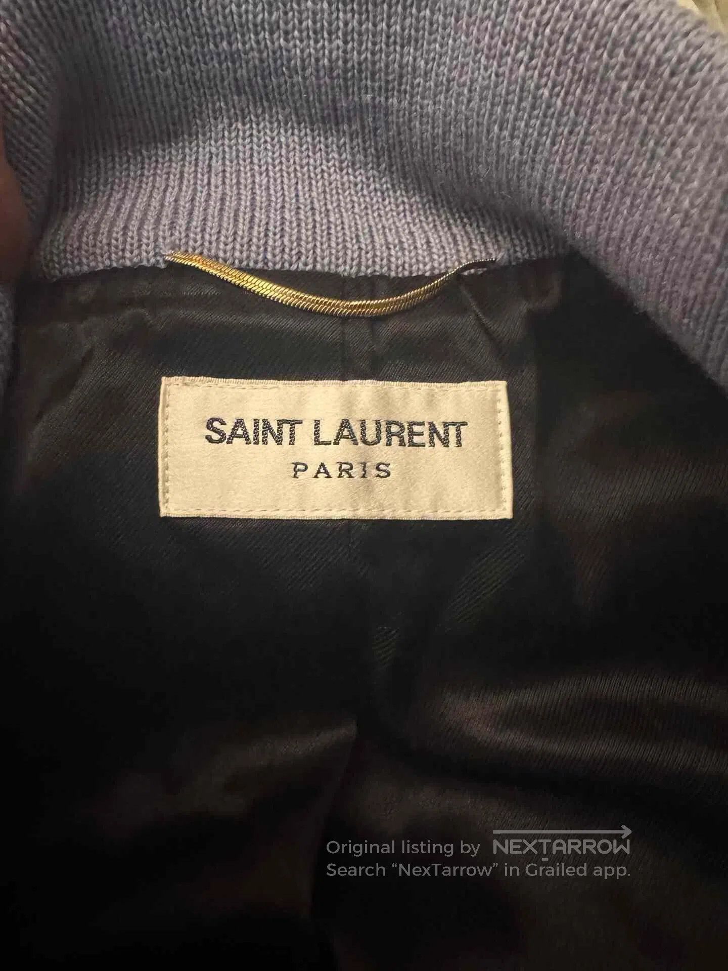 Saint Laurent Paris Saint Laurent Light Blue Baseball Jacket. Size XS / US 0-2 / IT 36-38 - 3 Thumbnail