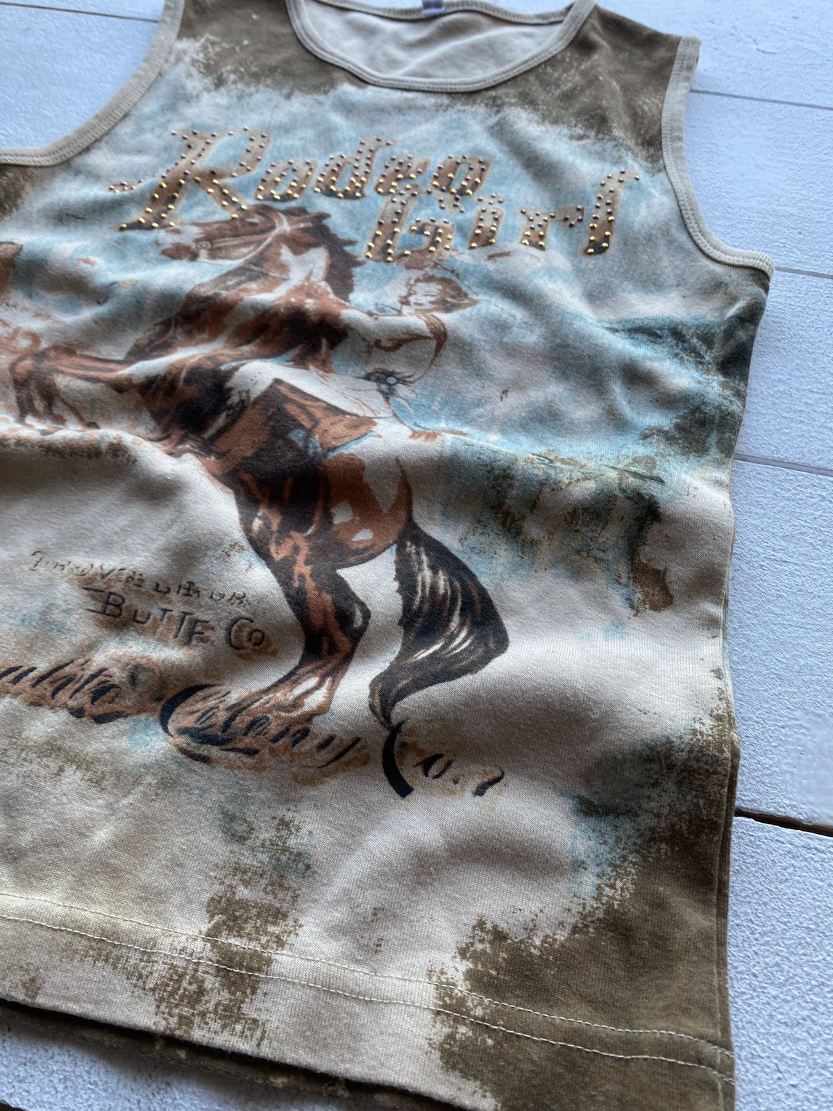 Japanese Brand × Vintage 🔥Gothic Emo Punk Rodeo Sexy Girl Art Tank Top Tee japanese Size S / US 4 / IT 40 - 3 Thumbnail