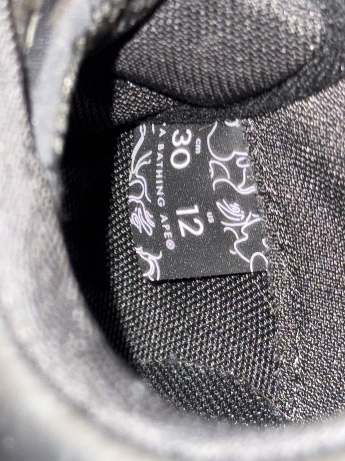 Bape A Bathing Ape Bapesta low Triple Black Size US 12 / EU 45 - 8 Thumbnail