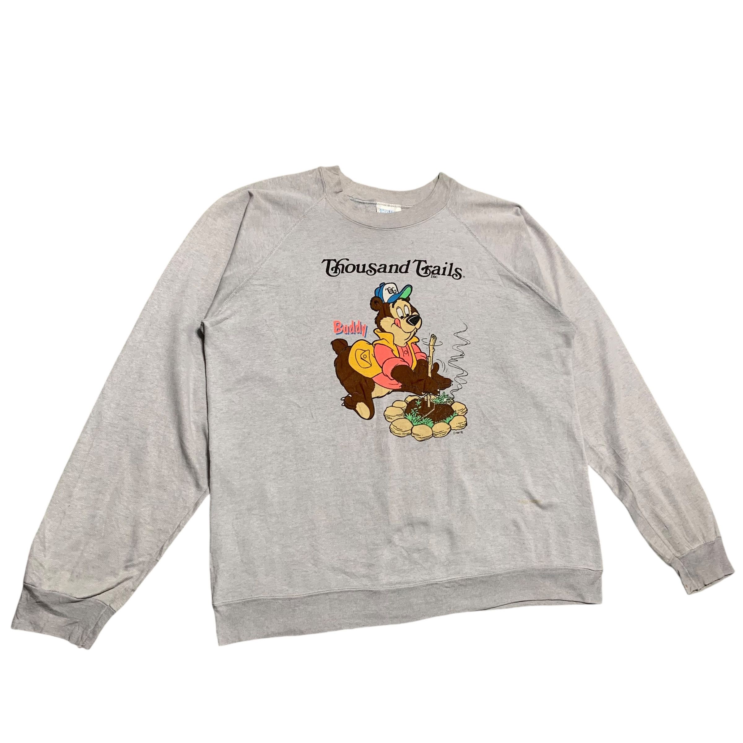 TEE JAYS Vintage 80s Thousand Trails Big Print Sweatshirt Size US L / EU 52-54 / 3 - 2 Thumbnail