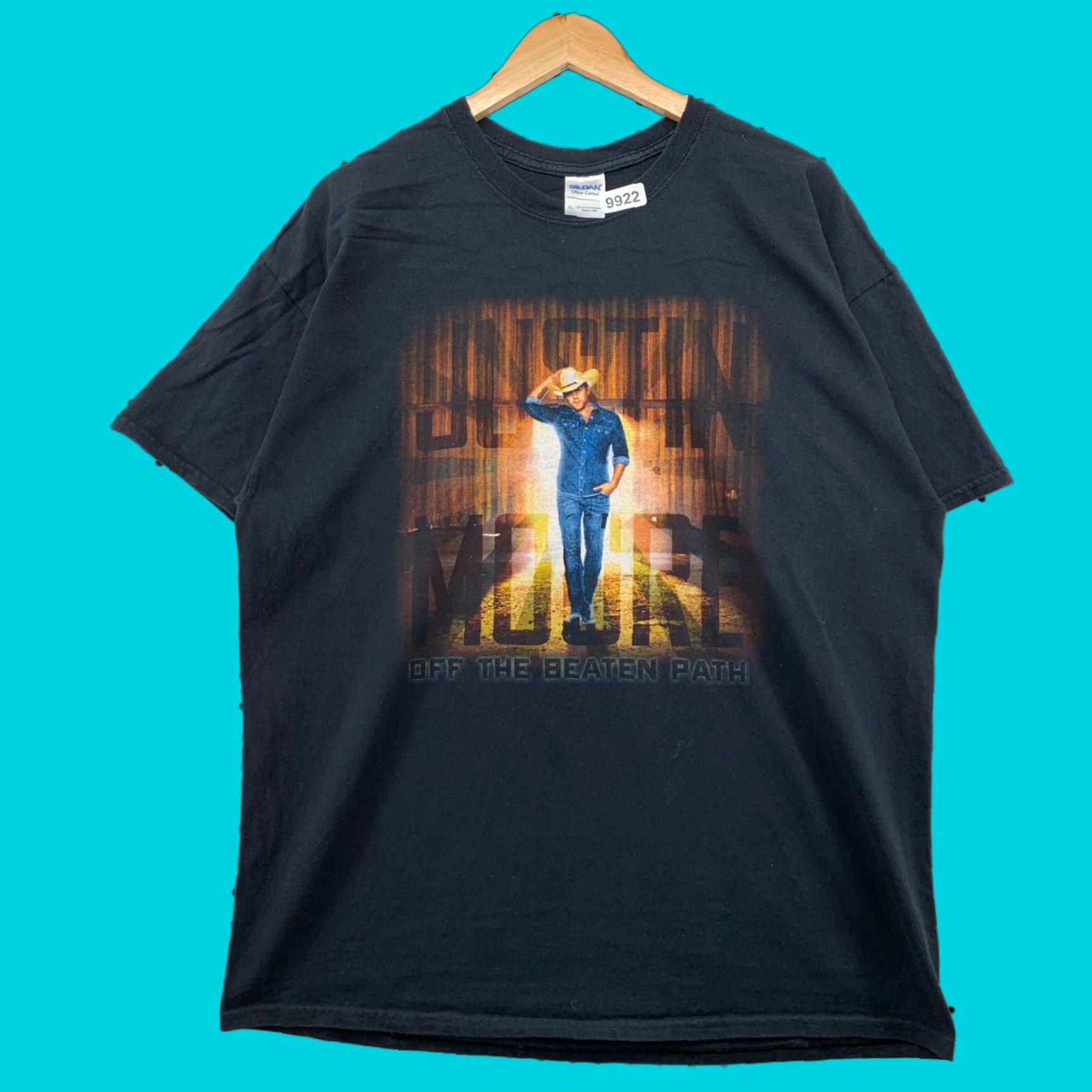 Gildan VINTAGE Justin Moore Off The Beaten Path Shirt Mens XL Black Music Band XL Shirt Mens Black Music Band 23.5x31 Size US XL / EU 56 / 4 - 1 Thumbnail