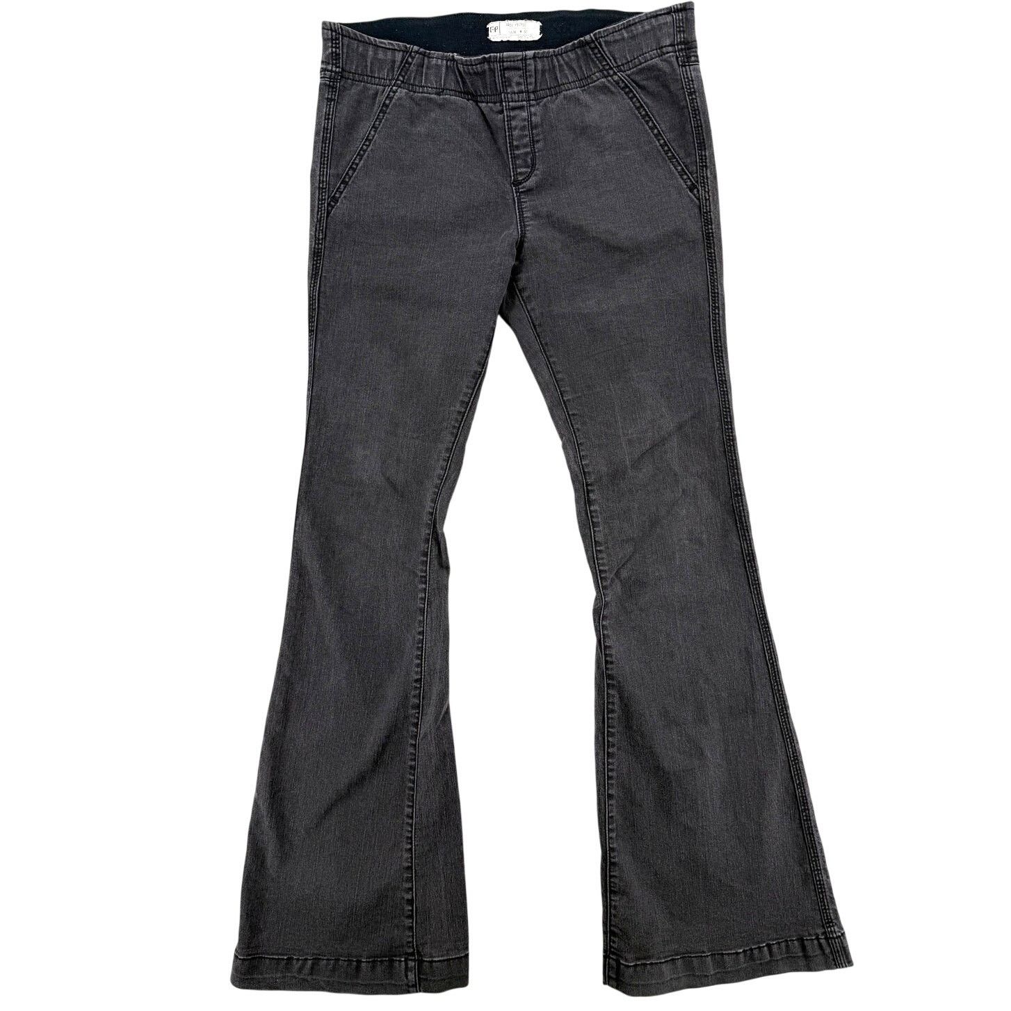 Free People Free People Penny Pull On Flare Wide Leg Boho Jeans Gray Size 30" / US 8 / IT 44 - 1 Thumbnail