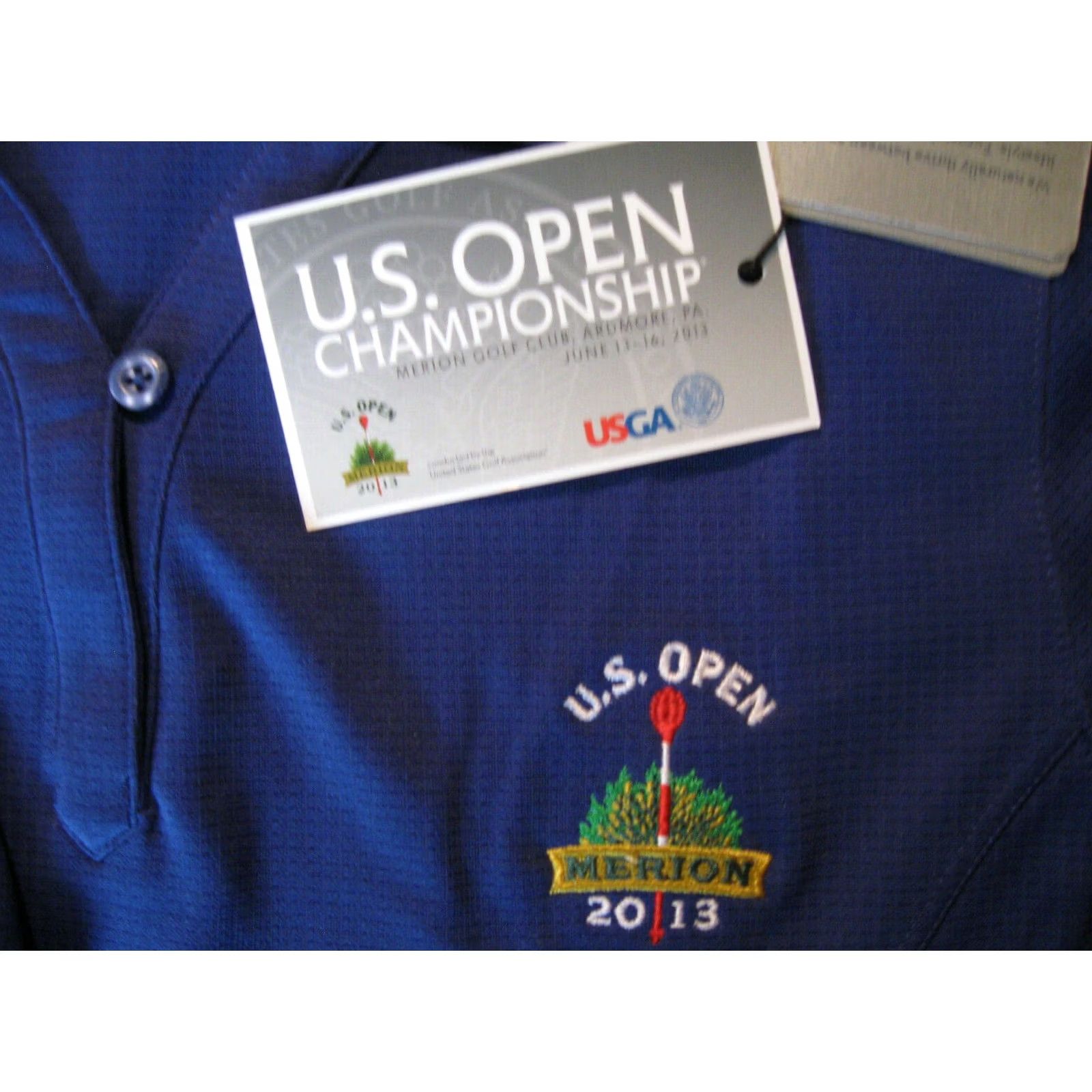 Vintage Ladies 2013 US Open Merion Polo Shirt W/Tags Blue Polo for Women Large Golf PGA TOUR Embroidered Moisture Wicking Short Sleeve Casual Shirt Size L / US 10 / IT 46 - 3 Thumbnail