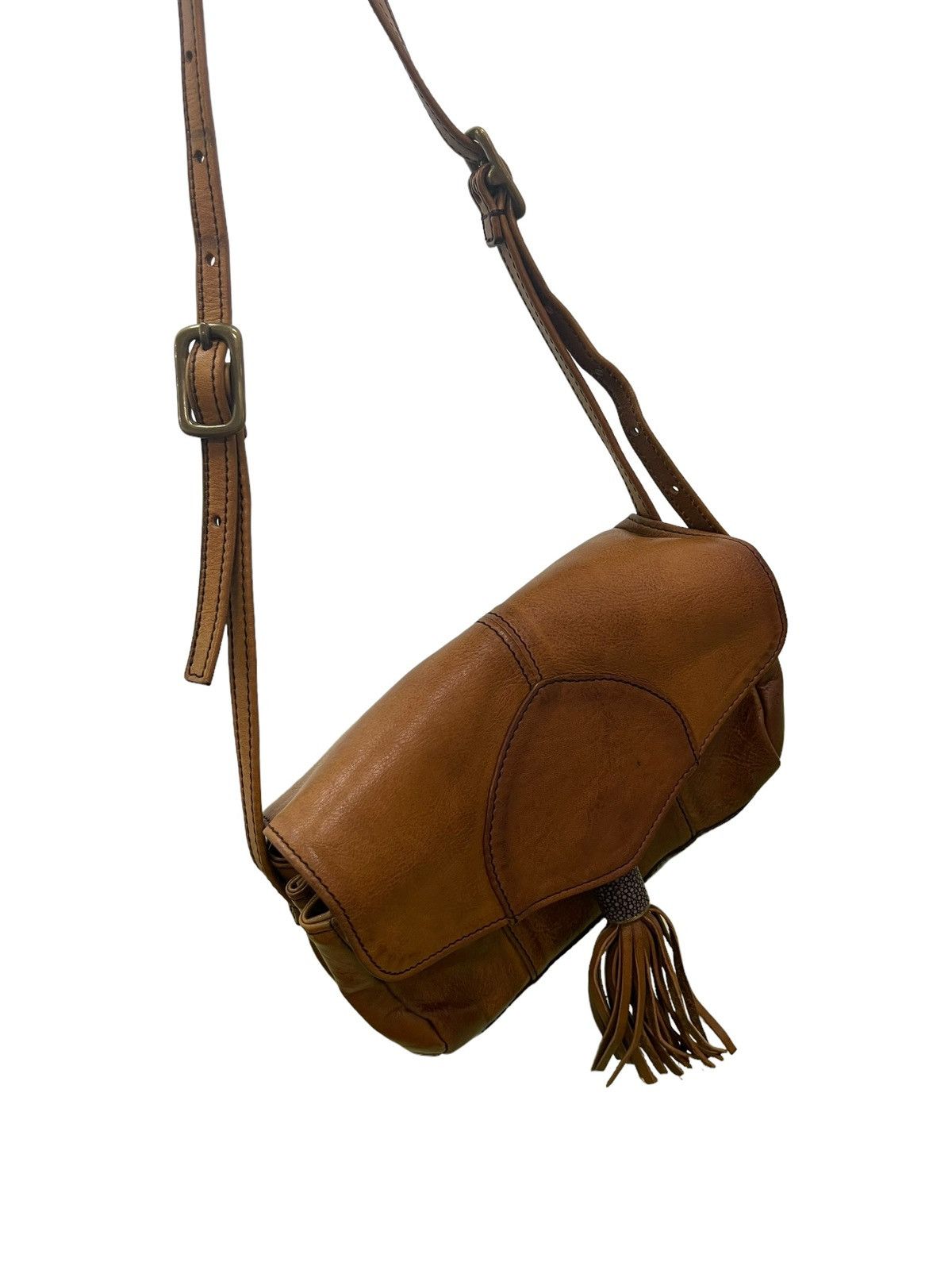 Leather Full Leather Vtg Moohip Sling Bag Cross Body 2🟩 Size ONE SIZE - 3 Thumbnail