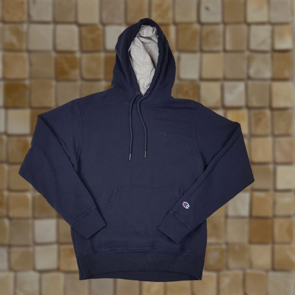 Champion VINTAGE Champion Navy Blue Men's Small Athletic Logo Hoodie Hooded Pullover Sweatshirt Size US S / EU 44-46 / 1 - 1 Thumbnail