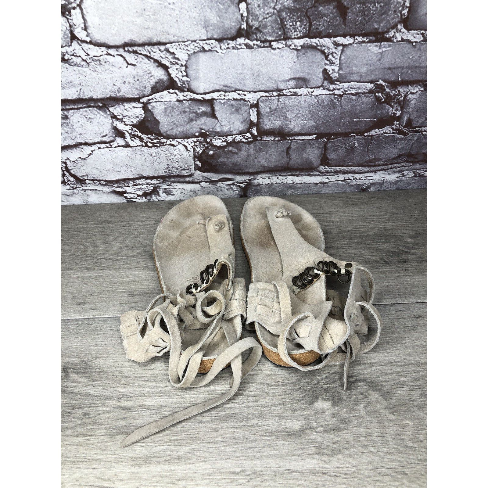 Free People Free People Grey Suede Leather Collins Thong Chain Strappy S Size US 6 / IT 36 - 5 Thumbnail