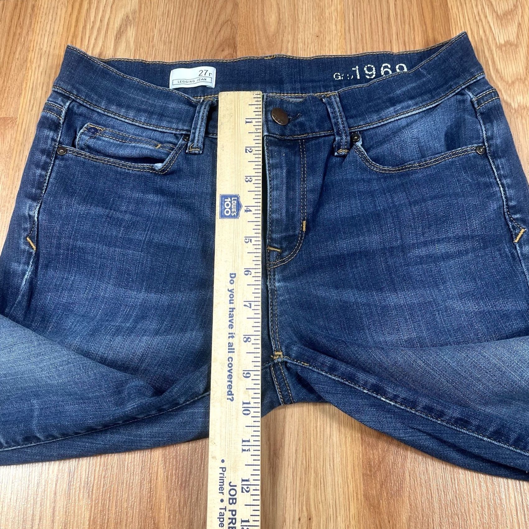 Gap Gap 1969 Jeans Womens 27R Legging Jean Stretch Blue Medium Wash Denim Pants Size 27" / US 4 / IT 40 - 7 Thumbnail