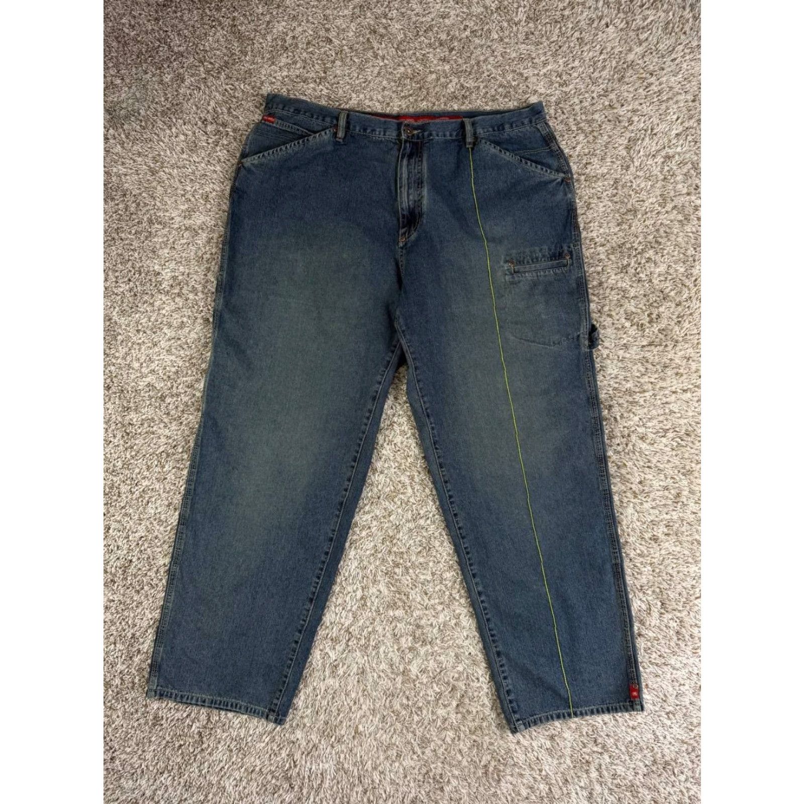Ecko Unltd. Ecko Unltd Denim Foundry Carpenter Jeans Blue Contrast Stitch Side Pocket 42 Mens Jeans 5-Pocket Design 32in Inseam Regular Size 42 Blue Size US 42 / EU 58 - 2 Thumbnail