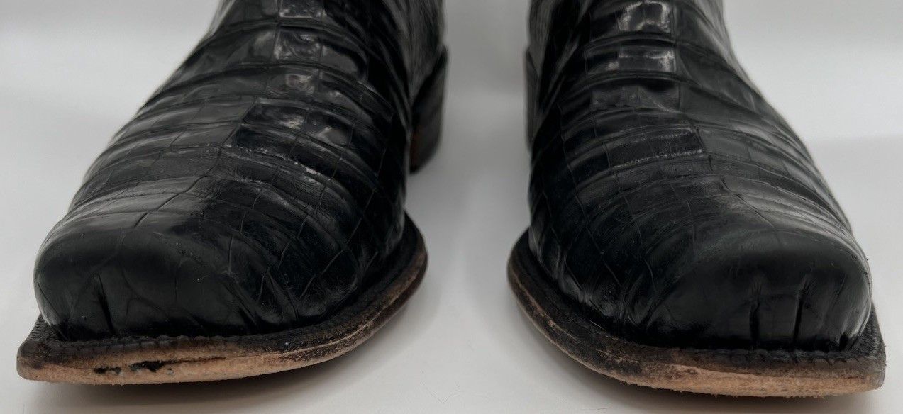 Lucchese LUCCHESE CLASSICS Black CAIMAN BELLY Cowboy Boots Size 13D Size US 13 / EU 46 - 8 Thumbnail