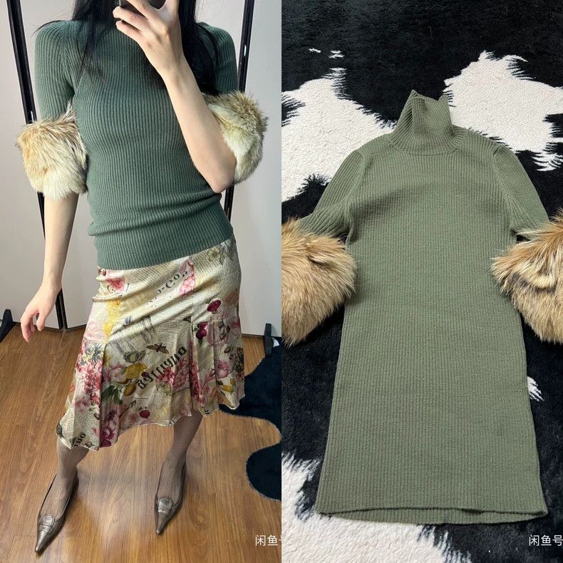 Other Comme Des Garcons Fur wool sleeve wool knit turtleneck top Size S / US 4 / IT 40 - 1 Thumbnail
