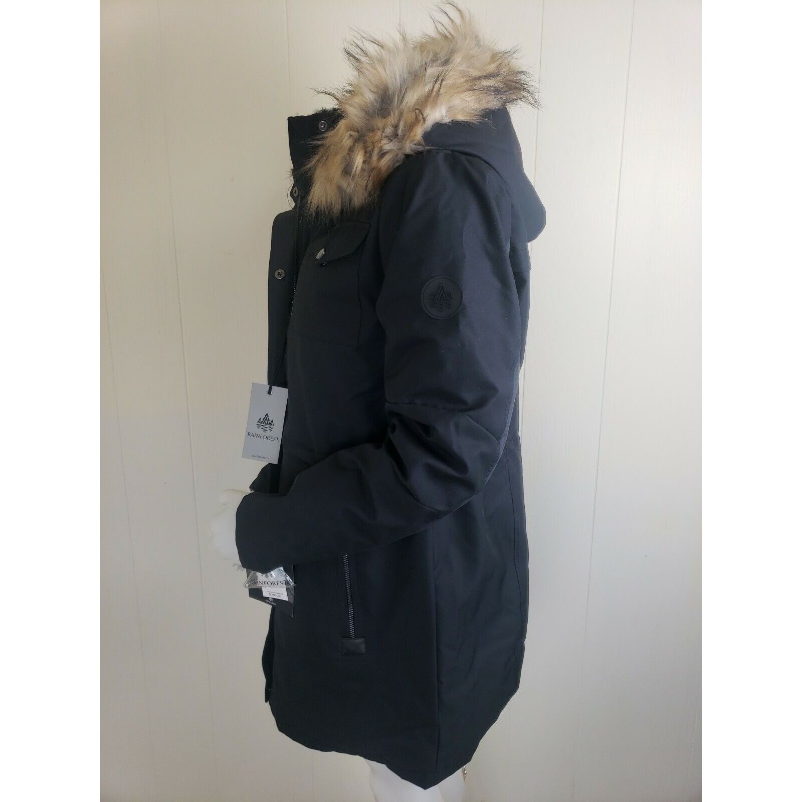 Rainforest Rainforest Eco Down Hooded Coat Womens Sz L Black Faux Fur T Size L / US 10 / IT 46 - 5 Thumbnail