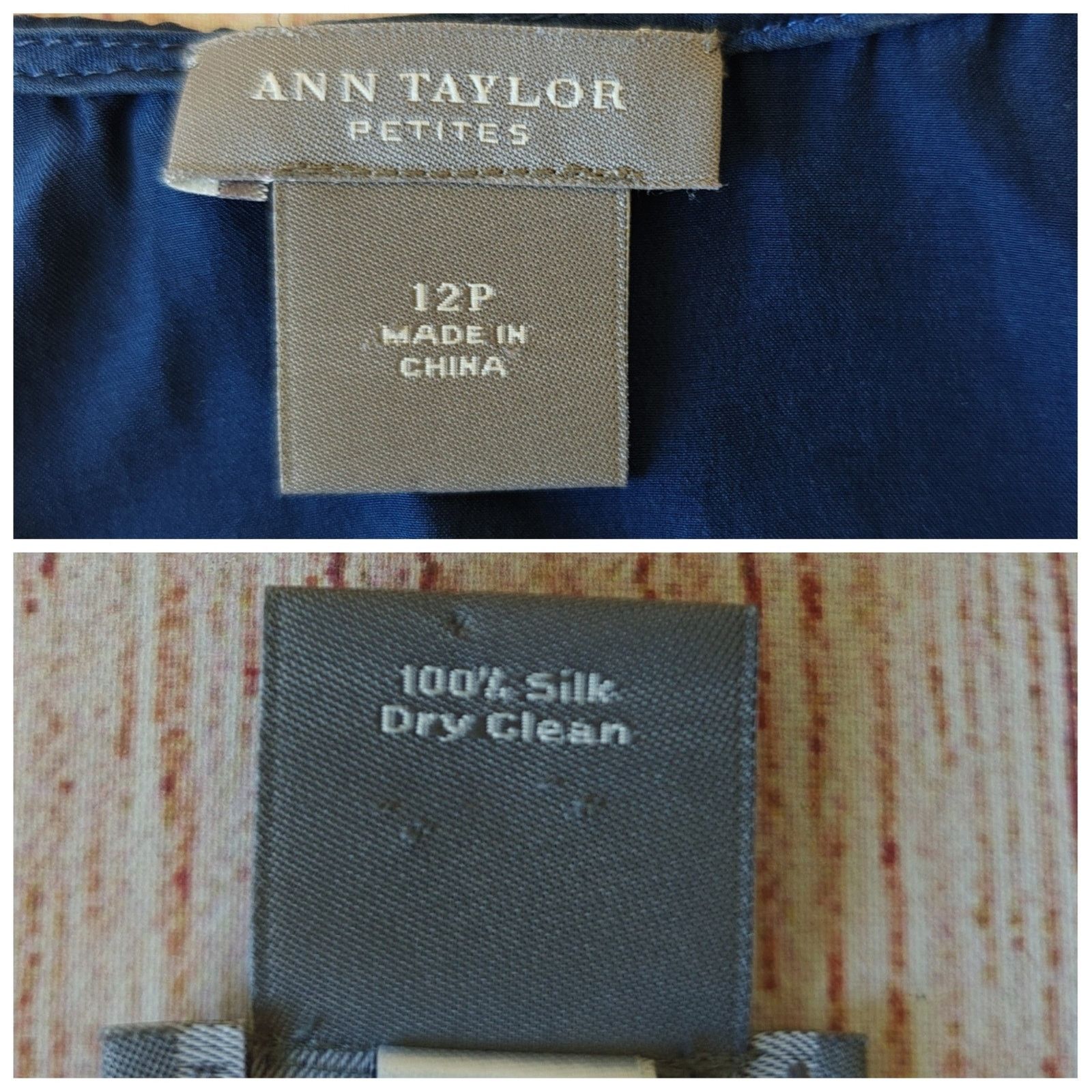 Ann Taylor 100% silk blue twist front sleeveless blouse sz 12P Size XL / US 12-14 / IT 48-50 - 9 Thumbnail