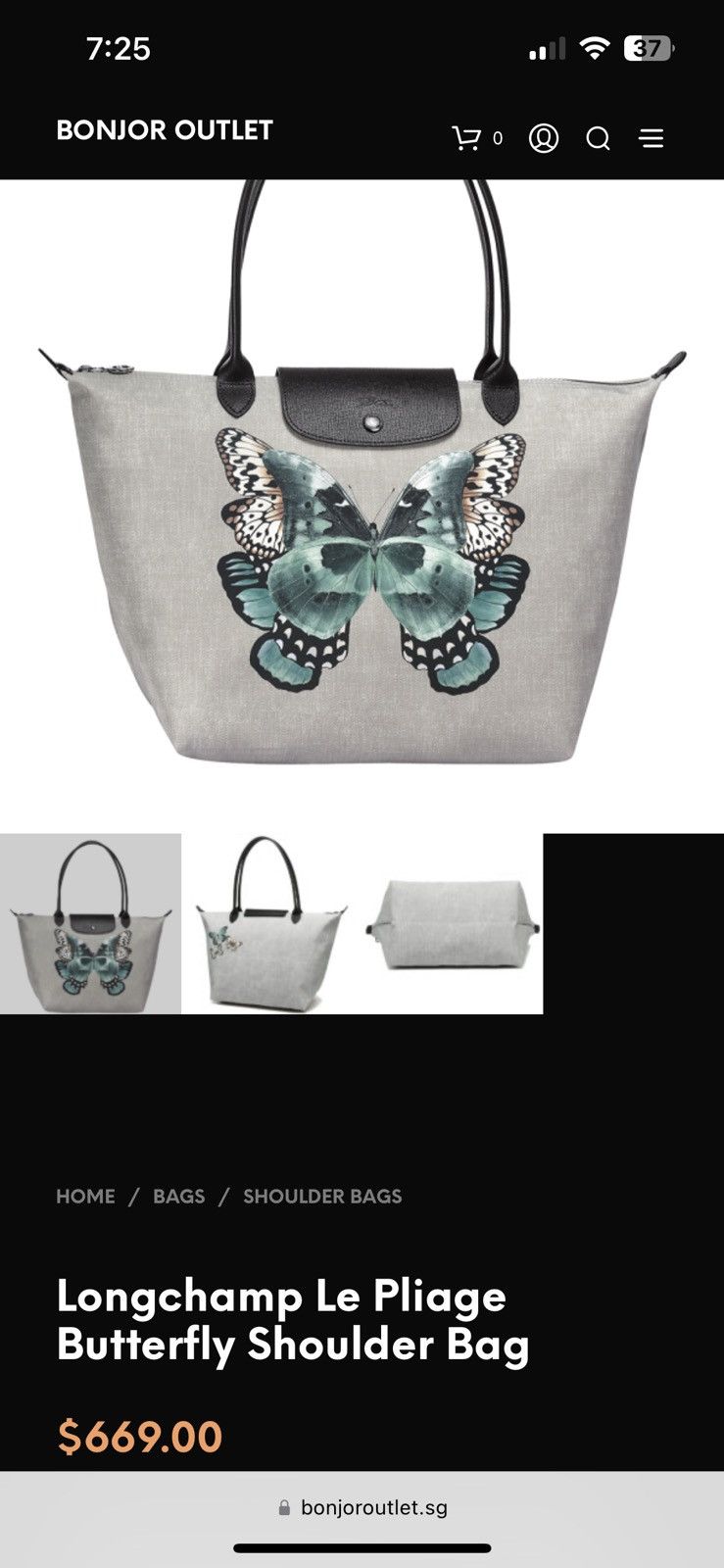 Designer × Longchamp Longchamp butterfly shoulder bag Size ONE SIZE - 7 Thumbnail