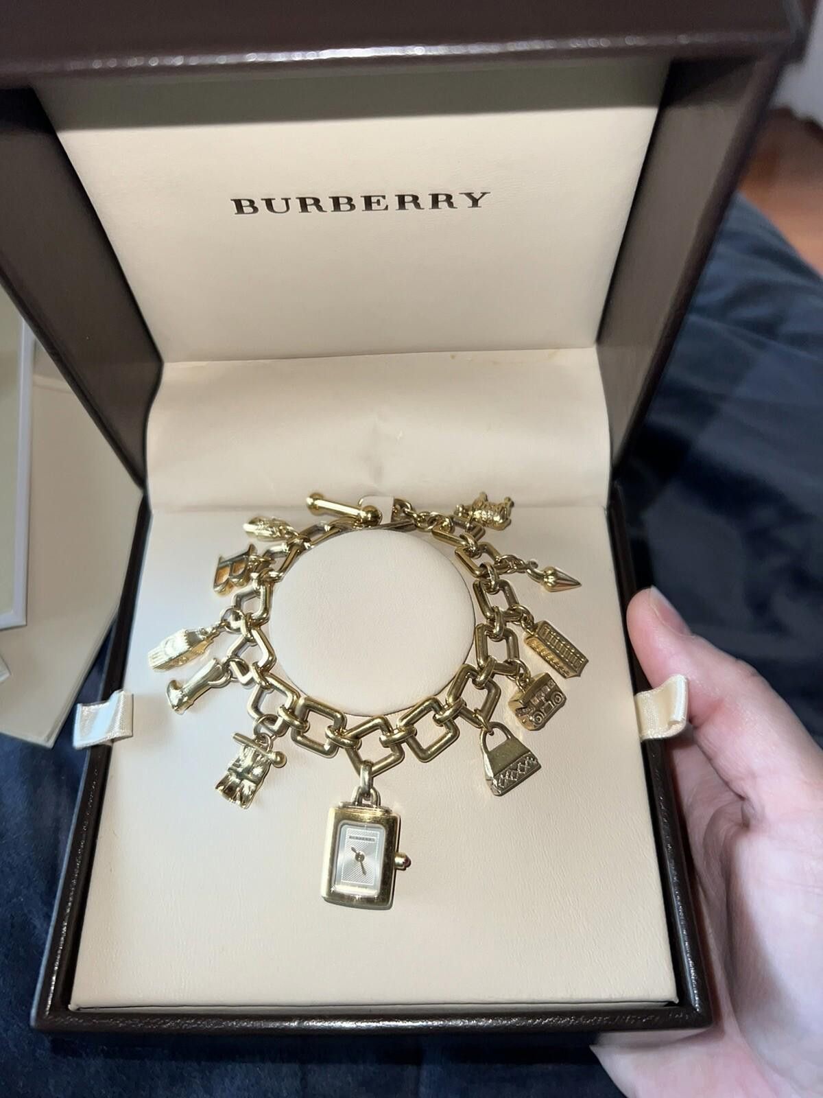Burberry BURBERRY Gold Plated Charm Bracelet Watch RARE w/ Box Size ONE SIZE - 11 Thumbnail