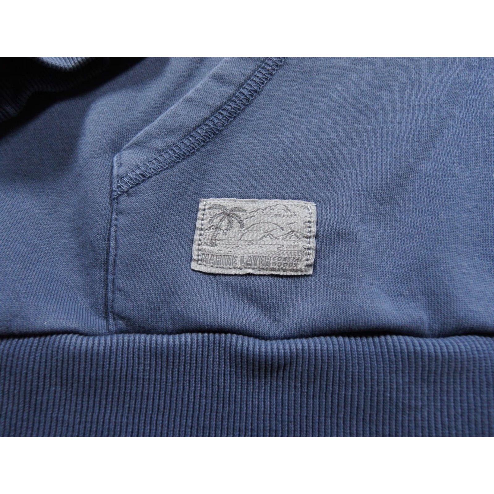 Marine Layer Marine Layer Hoodie Mens Large Blue Pullover Fleece Sweatshirt Cotton Polyester Regular Logo Outdoors All Seasons Adult Size US L / EU 52-54 / 3 - 5 Thumbnail