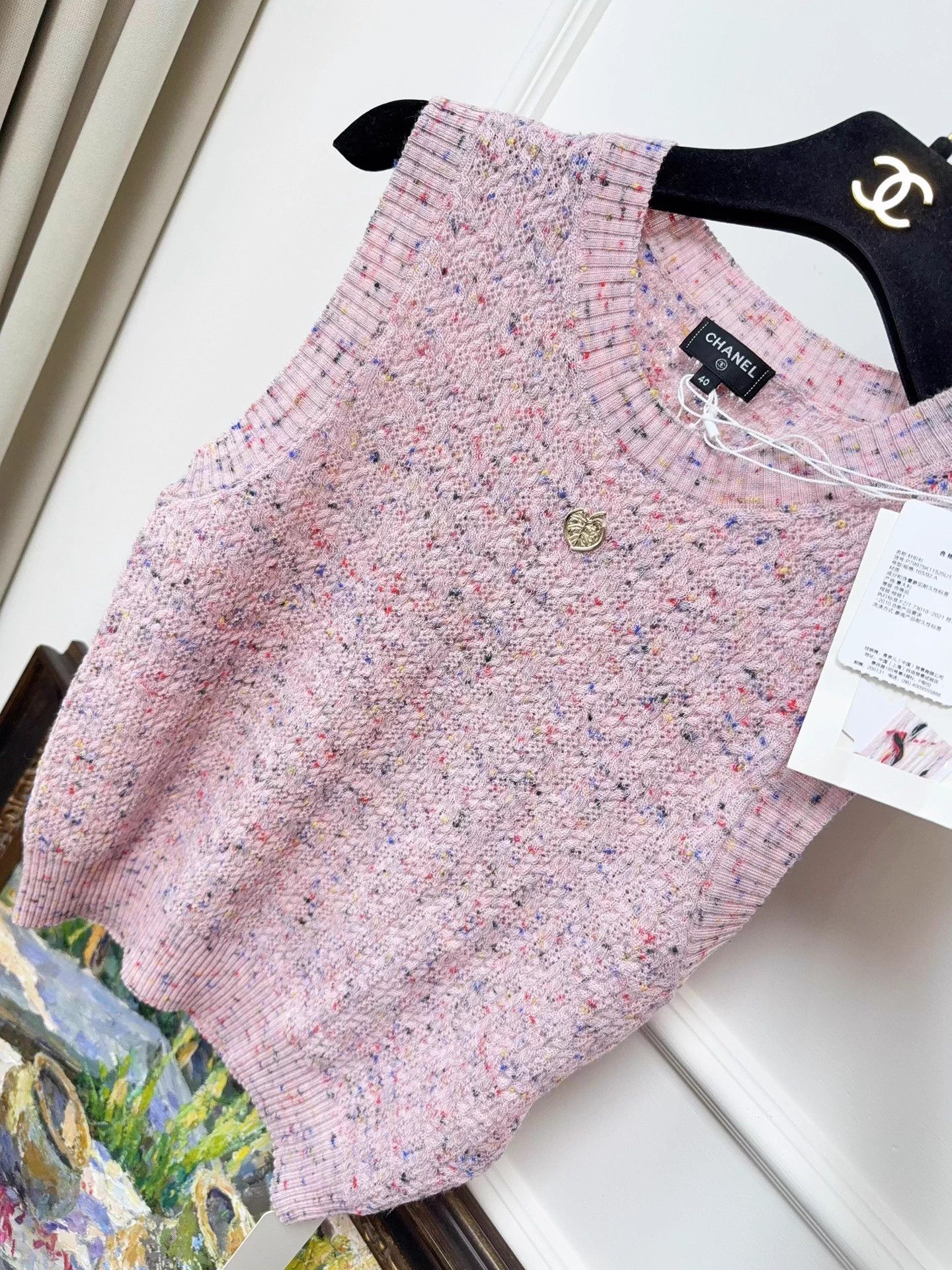 Chanel Chanel 25A Pink Mix Crewneck Knit Camisole 40 Size M / US 6-8 / IT 42-44 - 2 Thumbnail