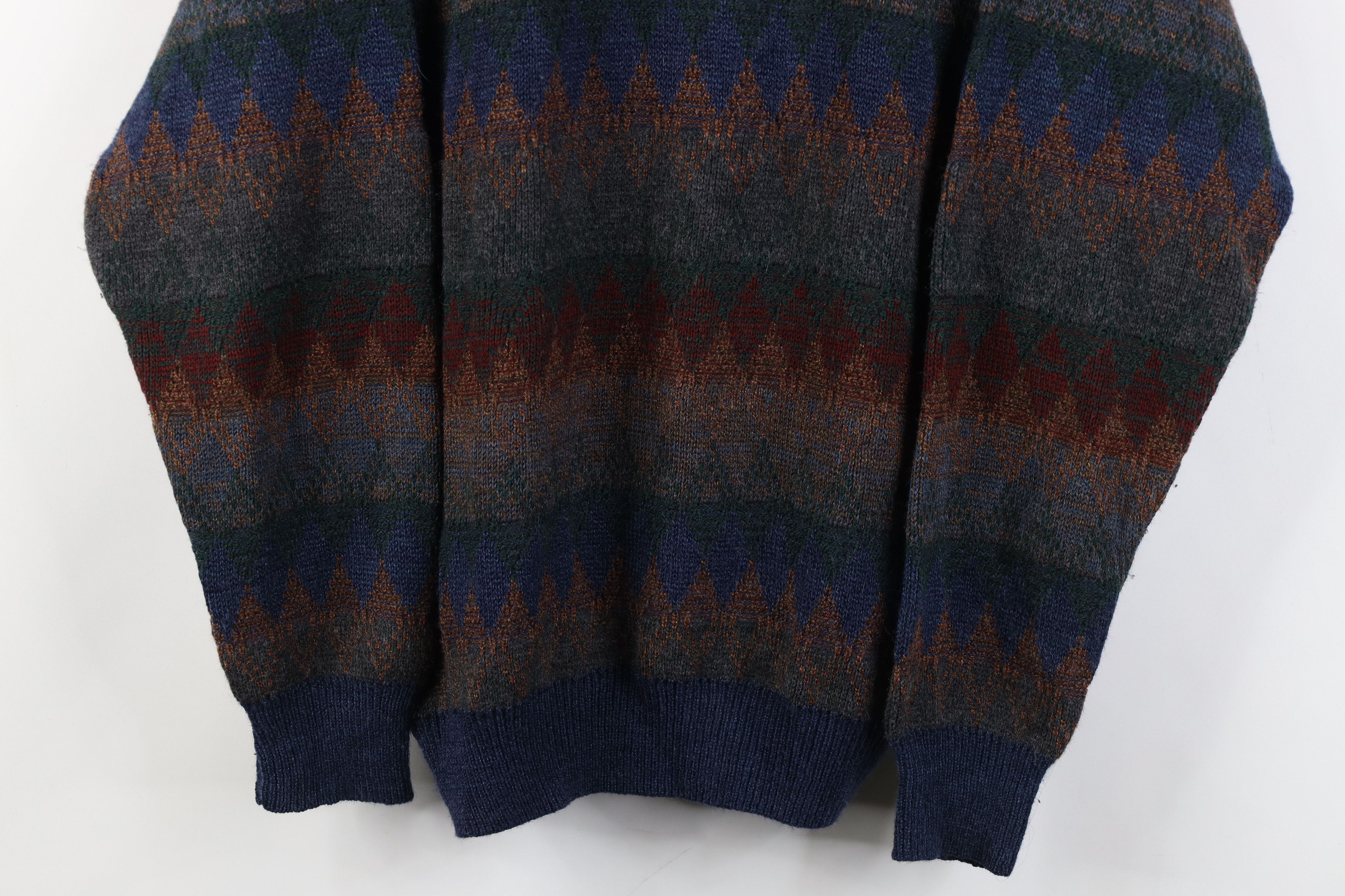 Vintage Vintage 90s Coogi Style Rainbow Diamond Knit Sweater Size US M / EU 48-50 / 2 - 3 Thumbnail