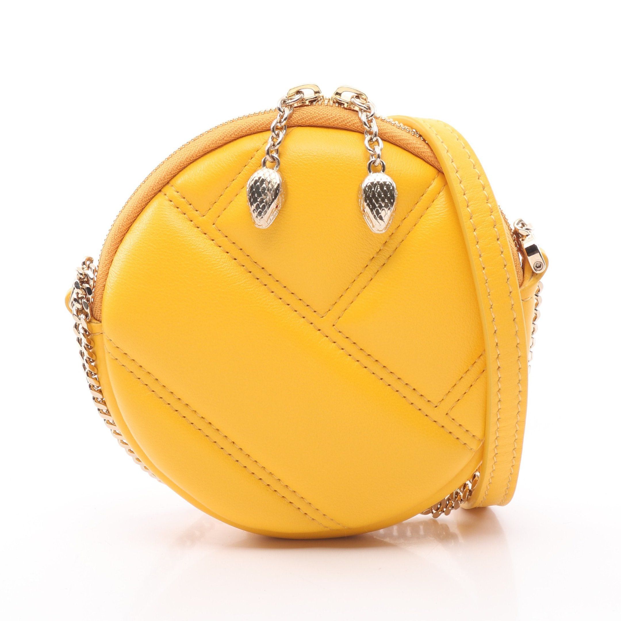 Bvlgari Bvlgari Serpenti Cabochon Mini Pochette Chain Shoulder Bag Leather Orange Yellow Size ONE SIZE - 1 Thumbnail