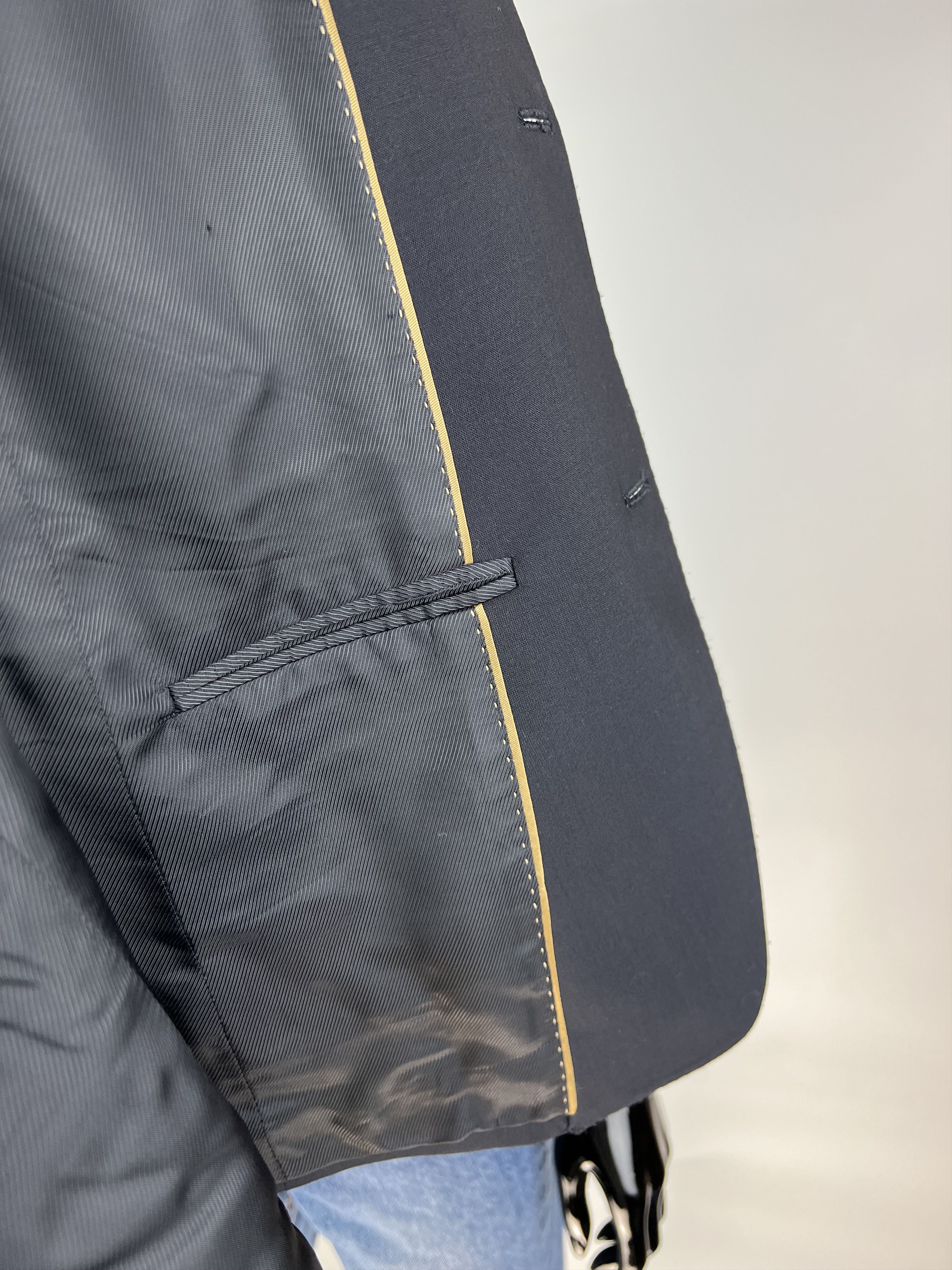Dolce & Gabbana Dolce & Gabbana Gold Navy Blue Wool Blazer Jacket Size IT44 Size M / US 6-8 / IT 42-44 - 10 Thumbnail