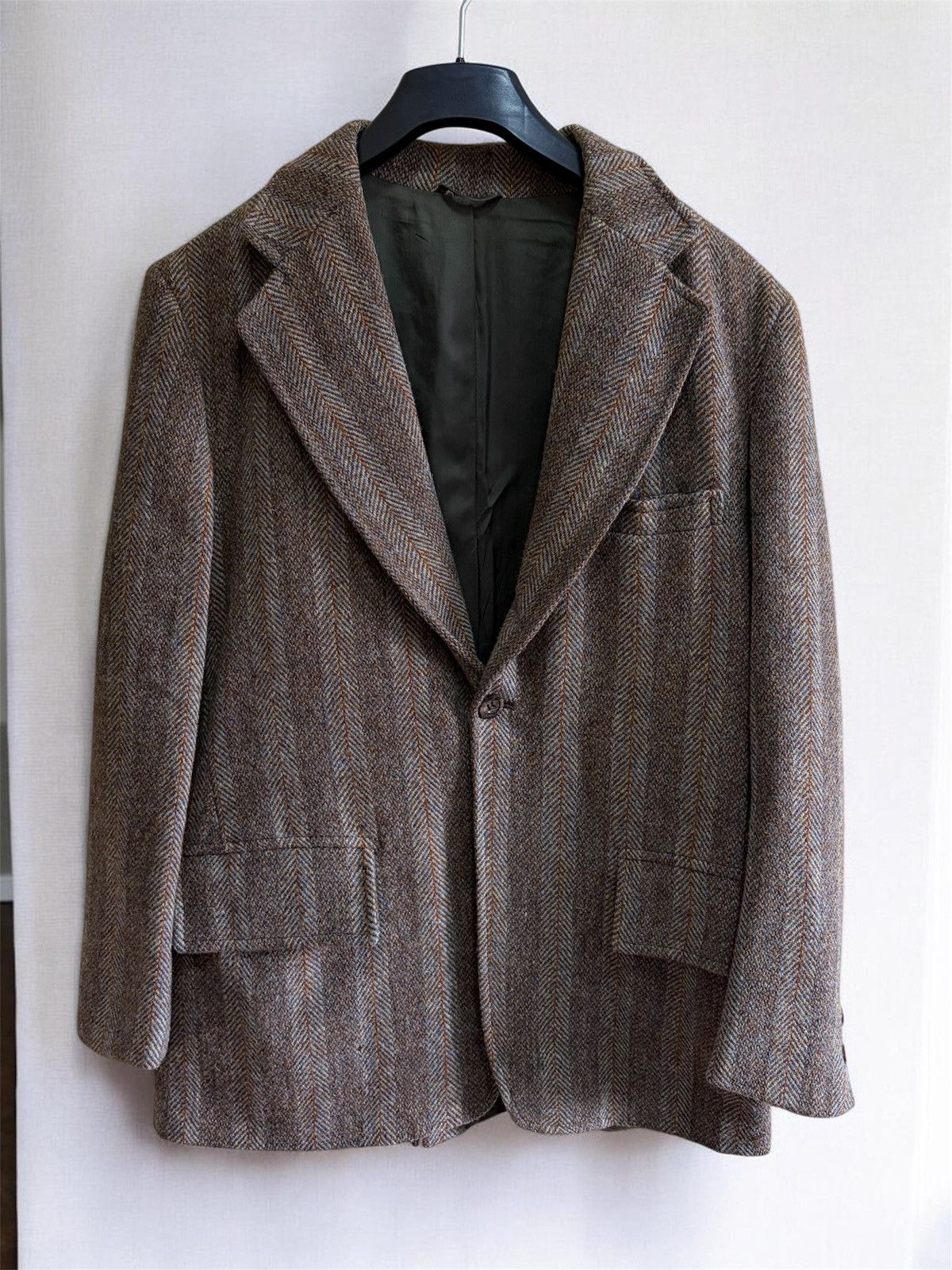 Harris Tweed Rare Vintage 60s Harris Tweed Herringbone Wool Blazer 44 Size 44R - 1 Thumbnail