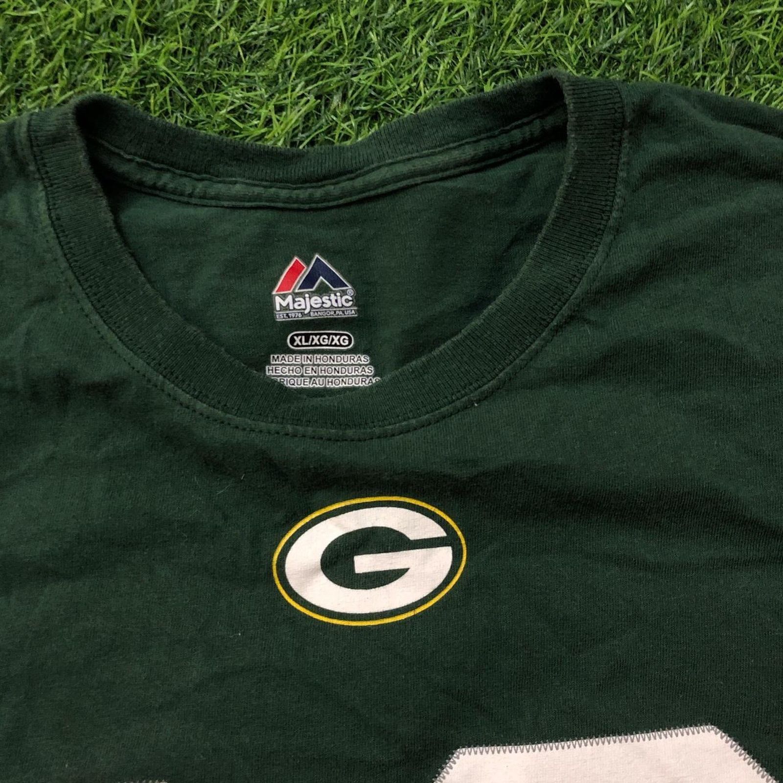 Majestic Retro Green Bay Packers Aaron Rodgers Graphic Number Tee Size US XL / EU 56 / 4 - 5 Thumbnail