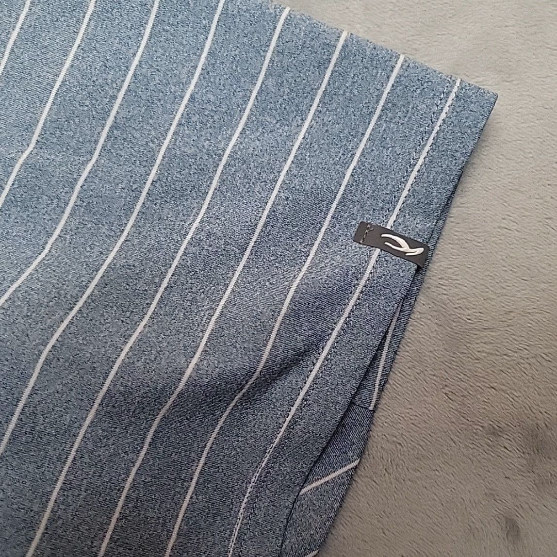 KJUS VINTAGE KJUS Polo Shirt Mens LT Blue Striped Performance Stretch UPF 50 Golf Outdoors Shirt Size US L / EU 52-54 / 3 - 2 Thumbnail