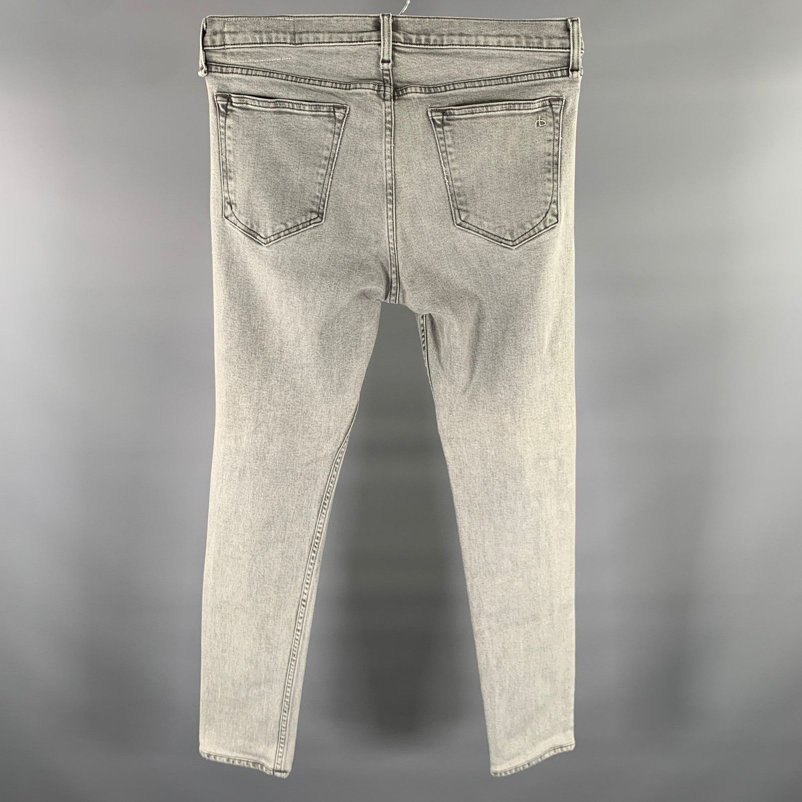 Rag & Bone RAG & BONE Size 31 Grey Wash Cotton Blend Skinny Jeans Size US 31 - 3 Thumbnail
