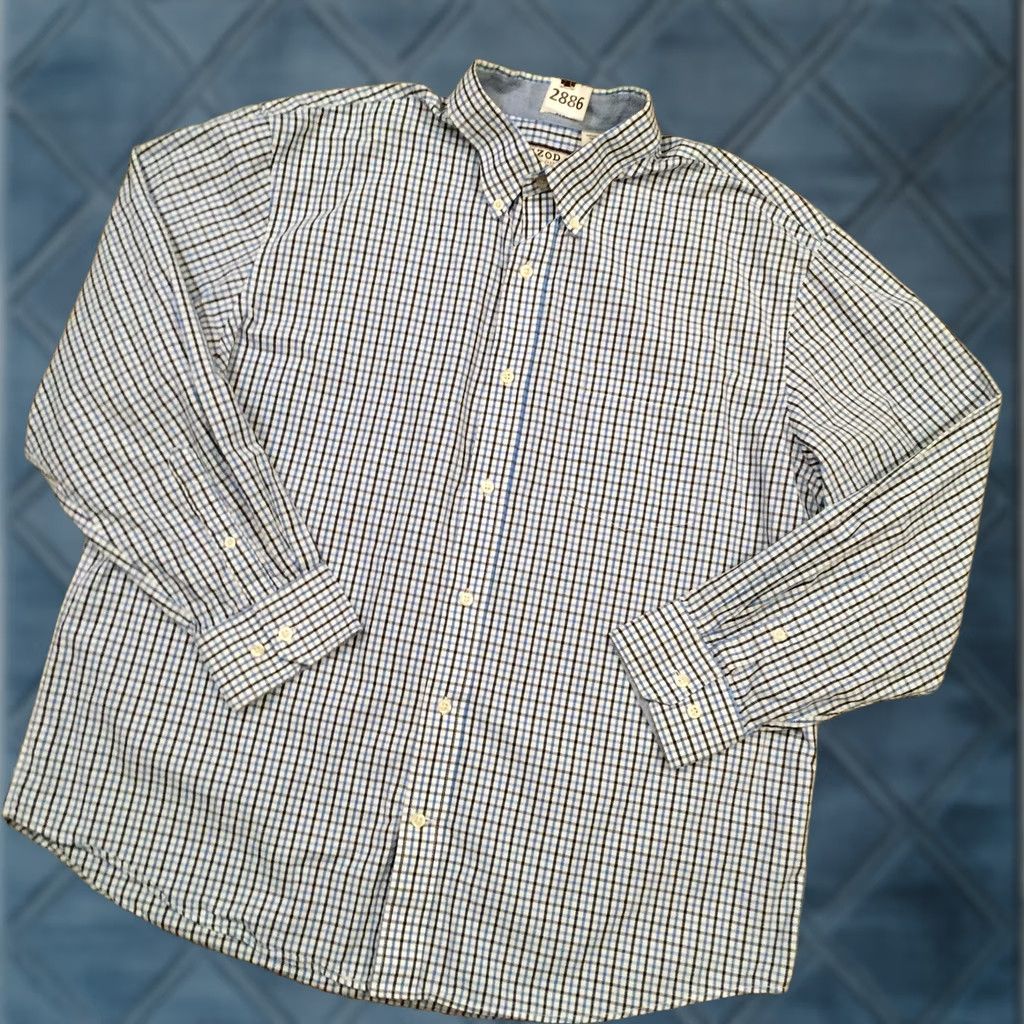 Izod IZOD Shirt Mens XL Blue Plaid Long Sleeve Button Up Size US XL / EU 56 / 4 - 1 Thumbnail