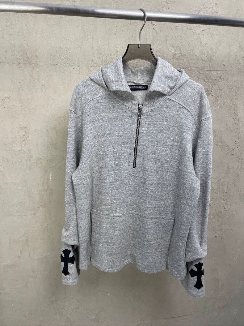 Chrome Hearts Chrome Hearts Grey Half Zip Hoodie Size US M / EU 48-50 / 2 - 1 Thumbnail