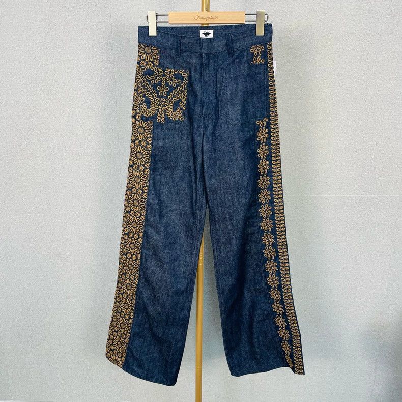 Dior Dior Embroidered Cutout Pocket Jeans Size US 34 / EU 50 - 1 Thumbnail